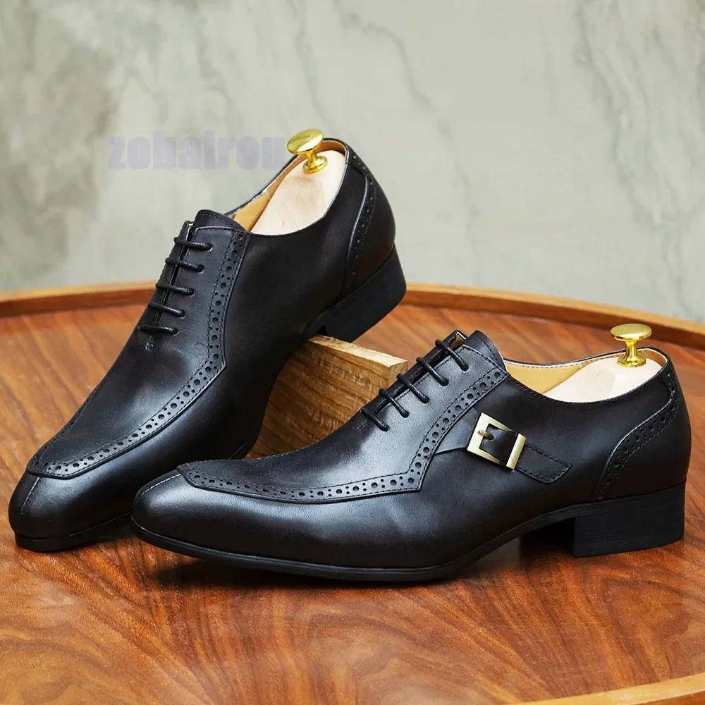 

Low-Tops Oxford Shoes Men's Leather Shoes Business Office Wedding Shoes Men's Block Formal Attire Casual Shoes