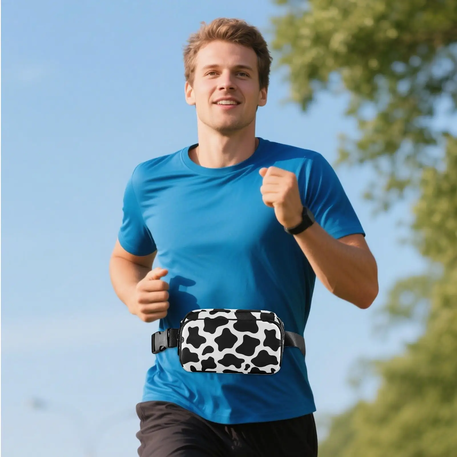 Running Fanny Pack Adjustable Strap Reflective Pouch Zipper Unisex Running Belt Bag For Mobile Phone Hiking Casual Tissue Keys
