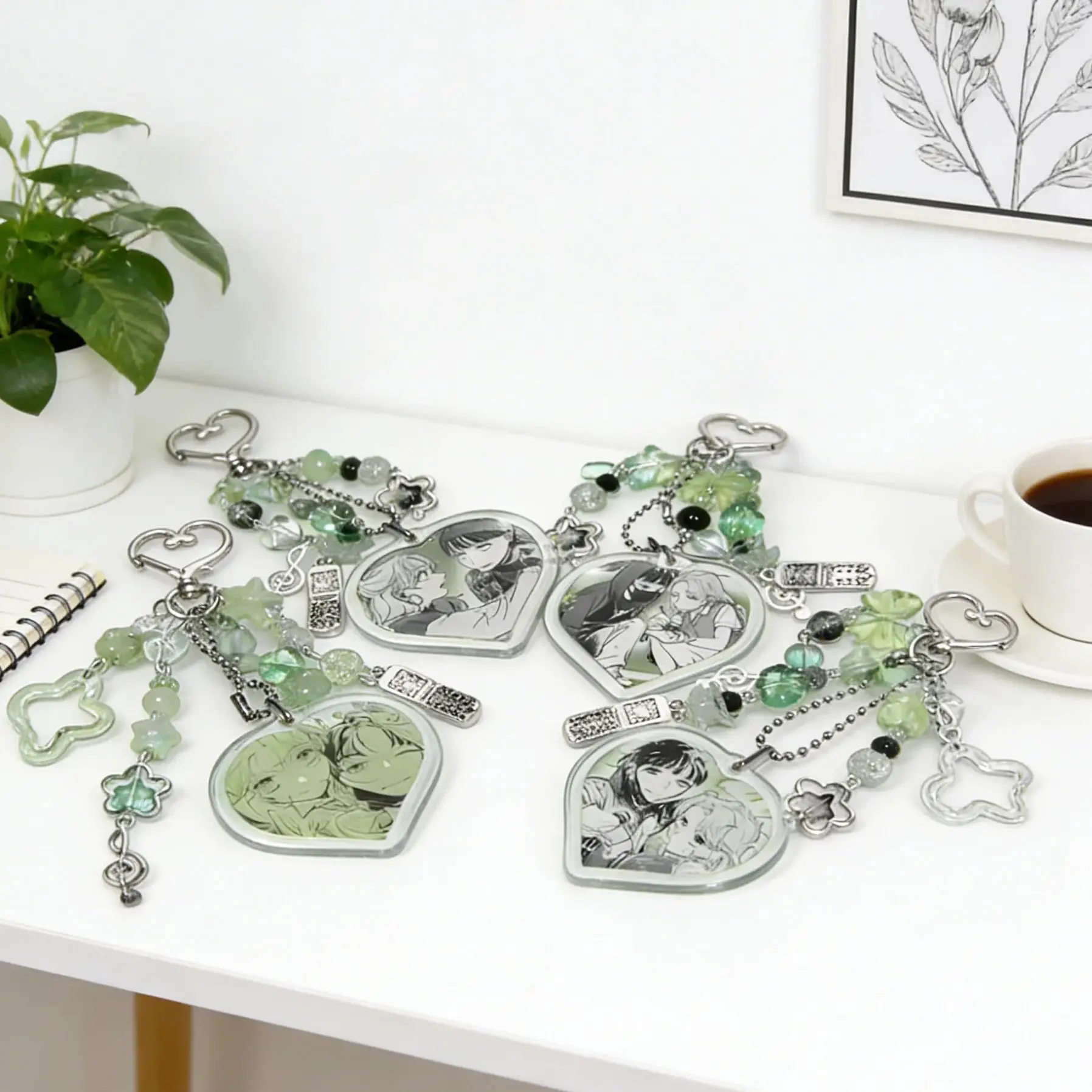 The Guy She Was Interested In Wasn't a Guy at All/Green Yuri Keychains