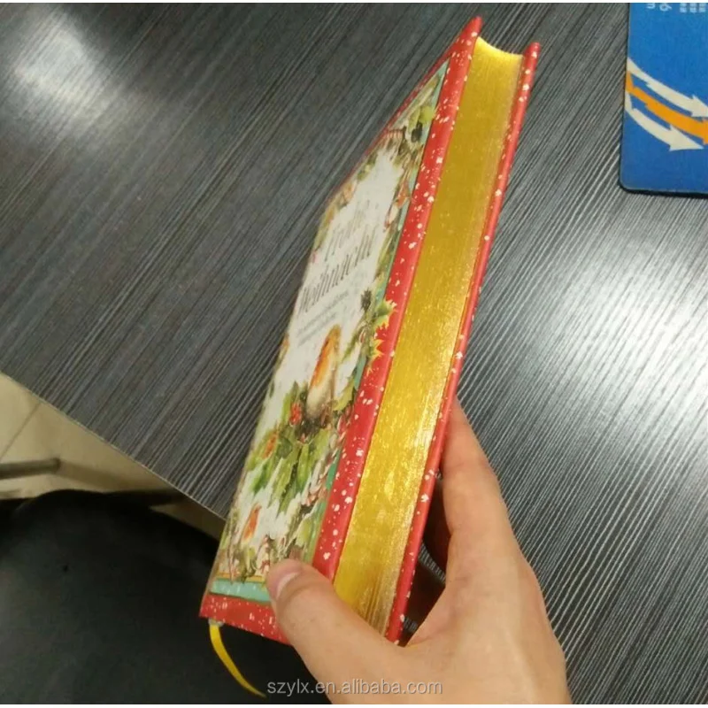 

luxury custom gold foil edge hard cover story book printing
