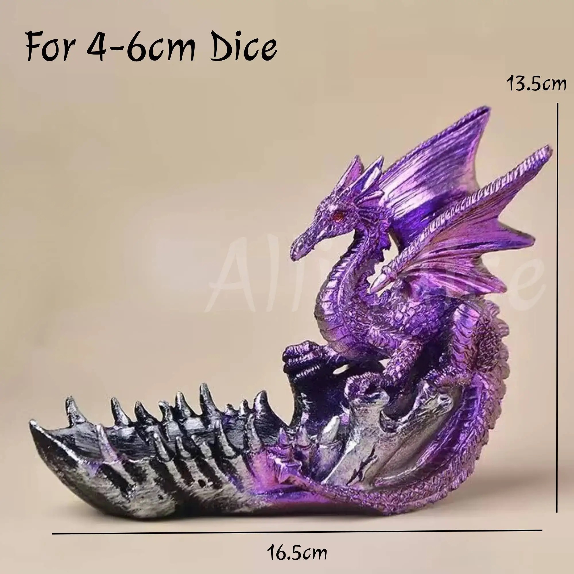 

7,4-дюймовый лоток для кубиков дракона для хранения смолы и металлических кубиков, скульптура из смолы, статуя, украшение для дома для кубиков 4-6 см