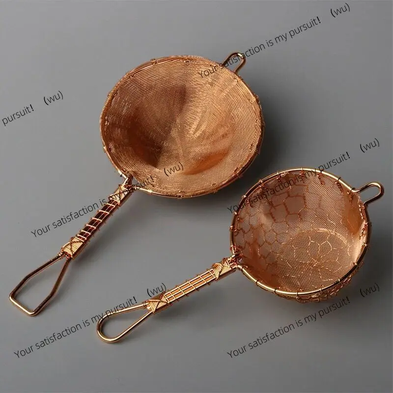 Japanese tea leak pure copper tea filter pure hand-woven gold mesh silver tea set accessories