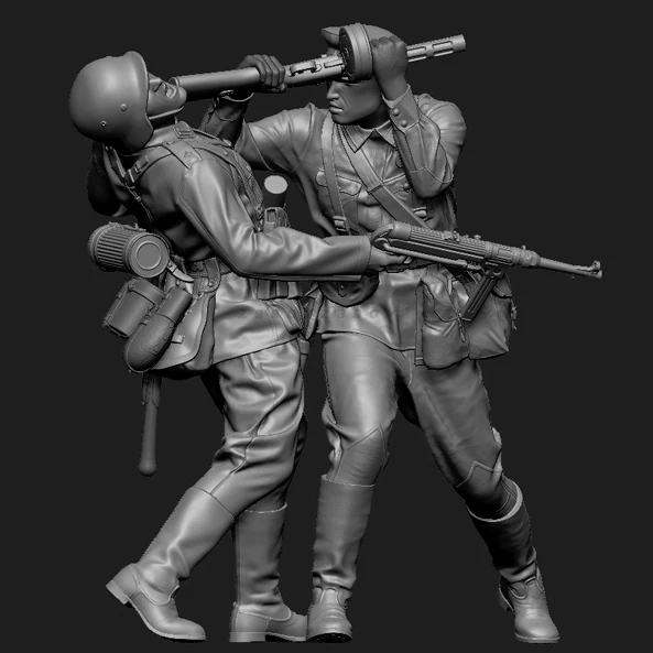 

1/35 наборы моделей солдата из смолы, фигурка бесцветная и самособранная (2 солдатика) A-2191