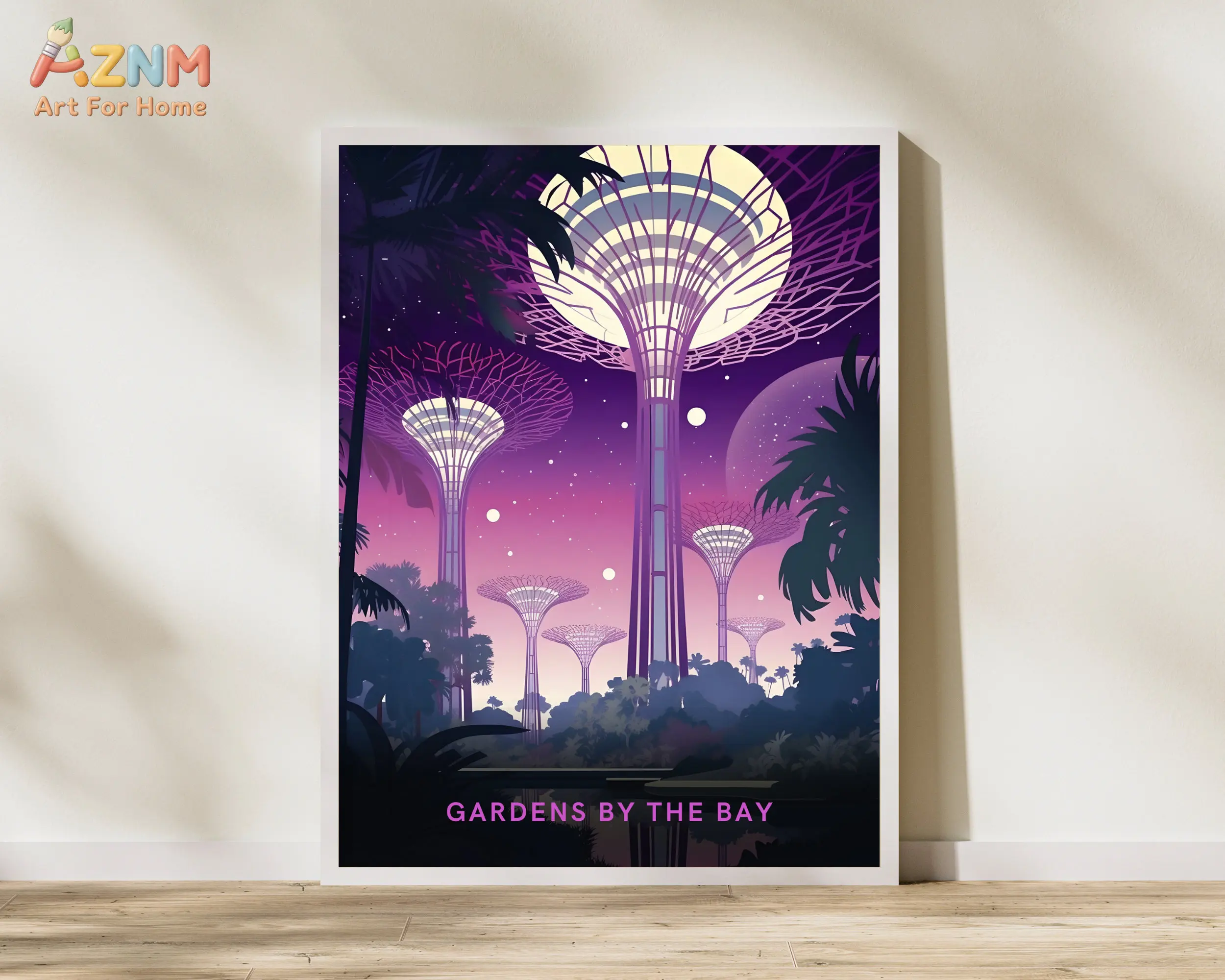 AZNM Vintage Asia City Travel Canvas Wall Art Harbin Bali Cambodia Himeji Retro Scenic Landscape Country Travel Print Unframed C
