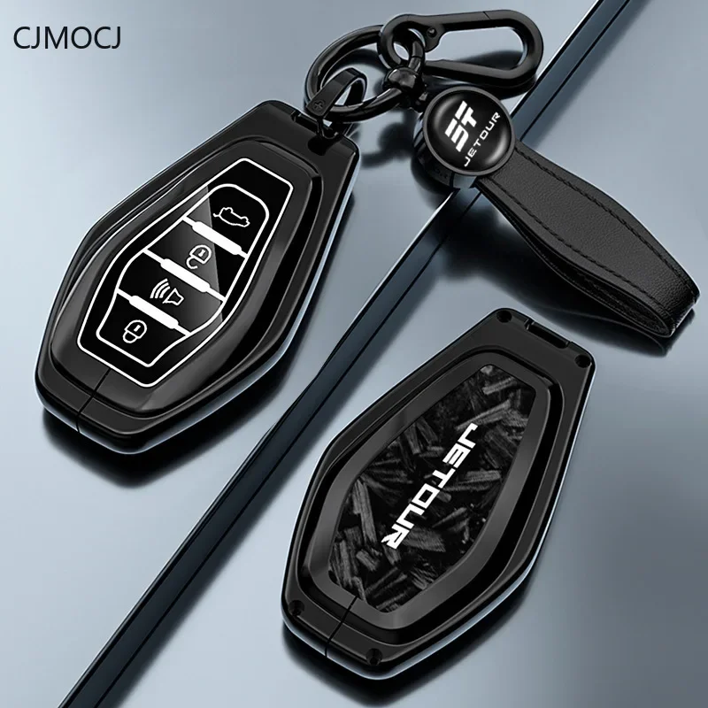 

For JETOUR X70/X70 Plus/X90 Pro/S/CDM/X95/Shanhai L9 Zinc Alloy Car Remote Key Case Cover Shell Keychain Accessories