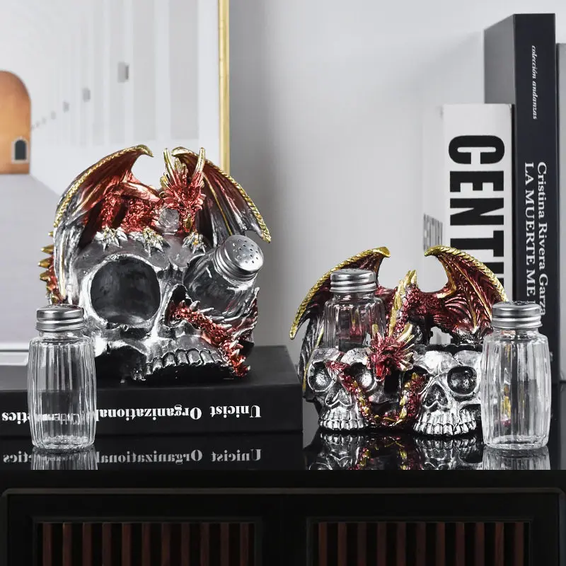 Halloween Skeleton Dragon Kitchen Seasoning Bottle Storage Ornament