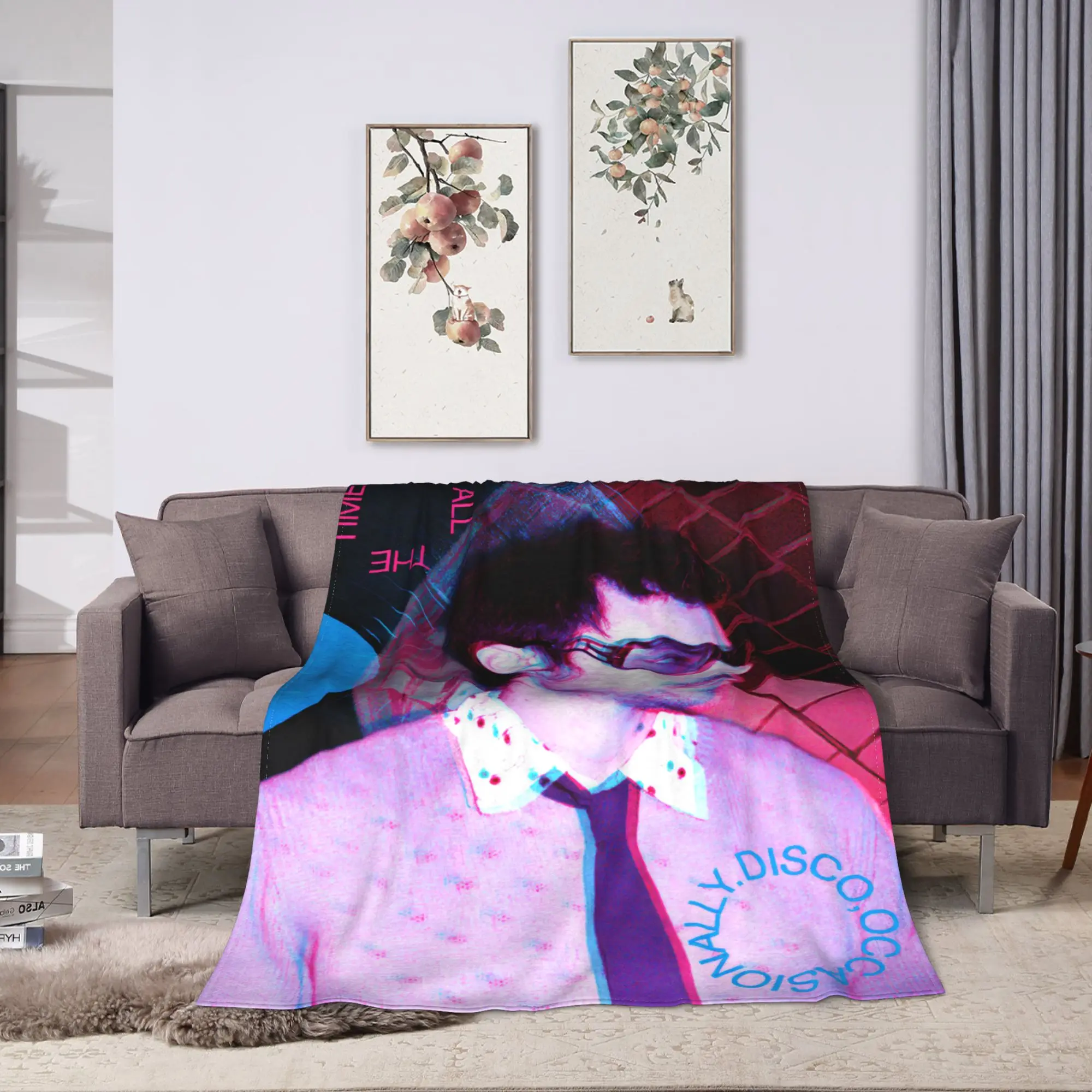 Warm Throw Blanket Camping Harrys Styles Kiss All The Time Disco Blanket  Flannel Bedspread For Living Room Funny Sofa Bed Cover