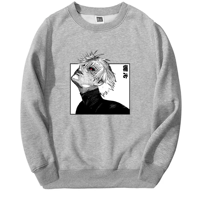 Tokyo Ghoul Anime Graphic Hoodie For Adult Japanese Manga Harajuku Unisex Sweatshirts Loose Crewneck Casual Sudaderas Streetwear