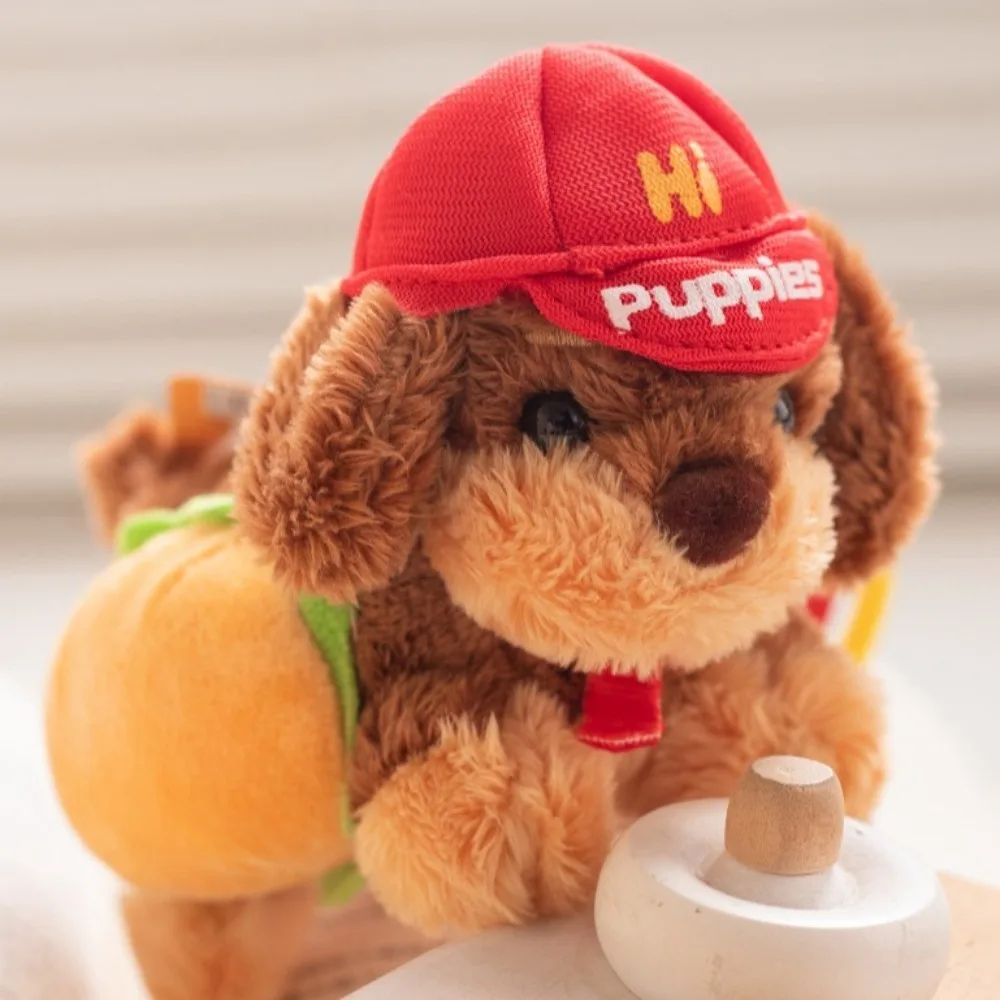 Lovely Dachshund Plush Dog Keychain Camera Hamburger Car Key Ring Cute Cartoon Ornaments Phone Case Pendant Men