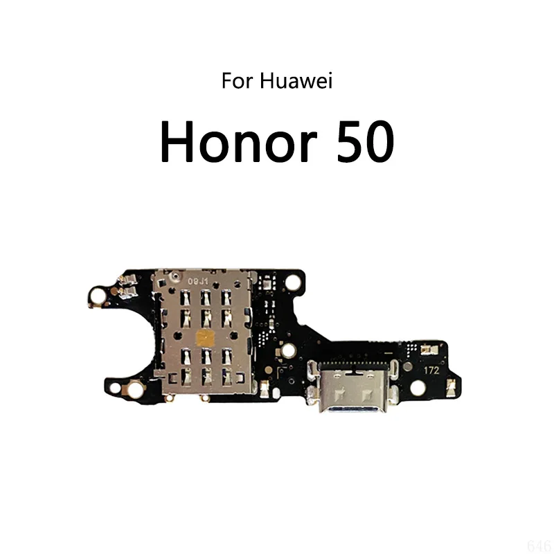 USB Charge Dock Port Jack Connector SIM Card Socket Flex Cable For Huawei Honor 50 Pro 5G 50SE / 50 Lite Charging Board Module