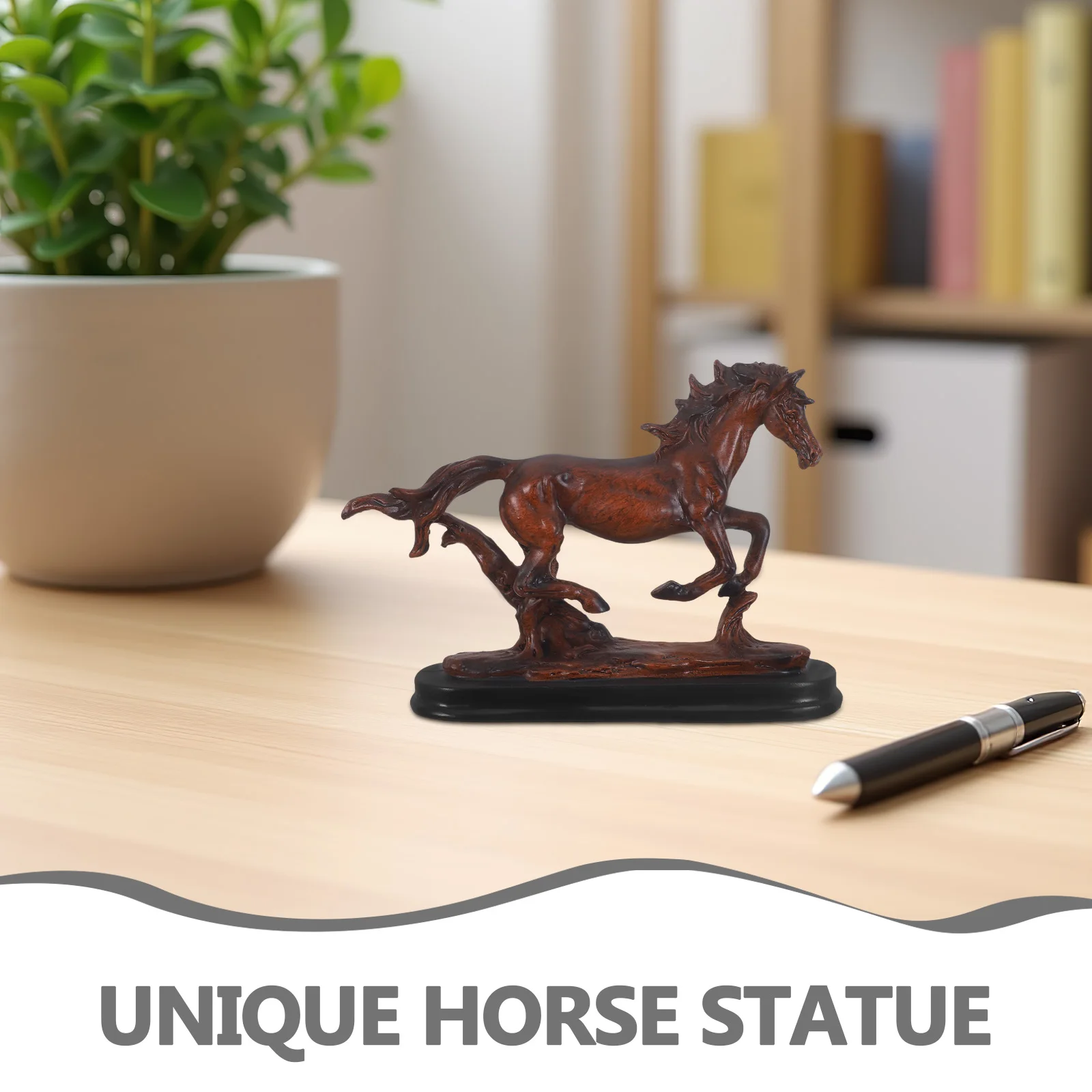 

Chinese Horse Figurine Feng Shui Lucky Zodiac Statue Year of the Horse 2026 Decoration - Miniature Resin Animal Sculpture