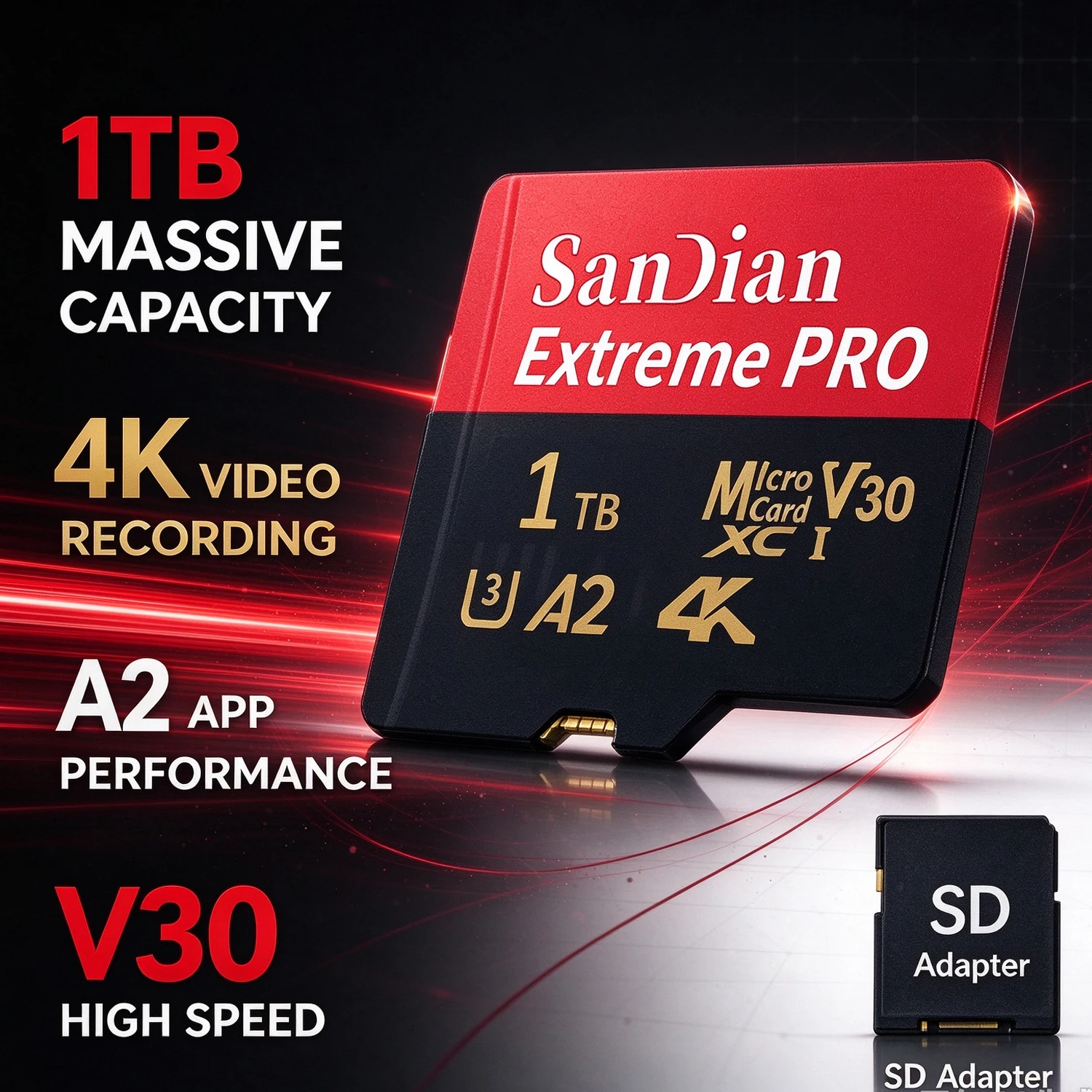 Original Class 10 UHS-I Micro SD Card 128GB 512GB High Speed A2 V30 Stable Performance SD Memory Card for Phone Digital Camera