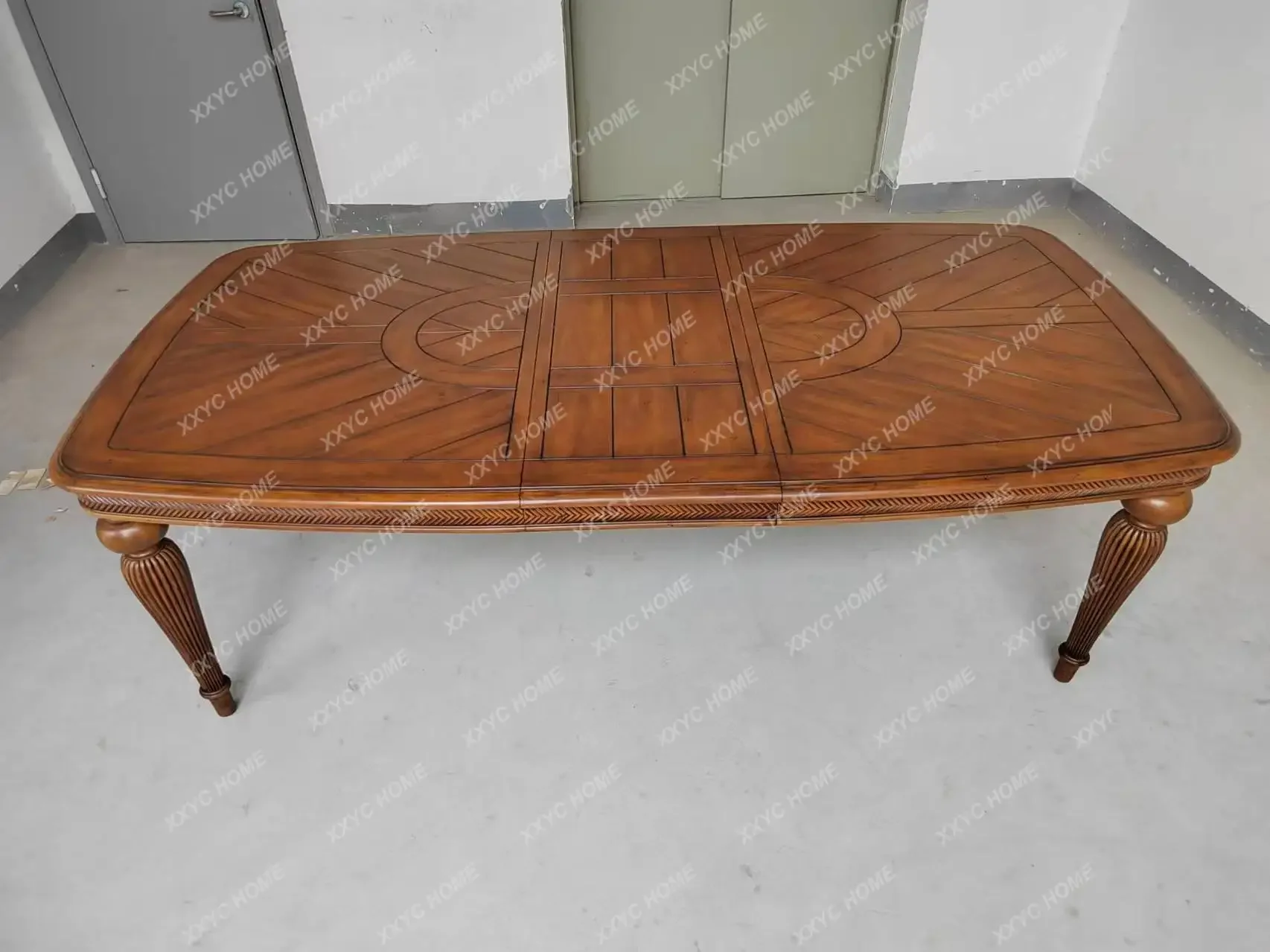 AAAmerican Rural Stretchable Long Dining Table, Light Luxury Design Classic, Excellent Workmanship