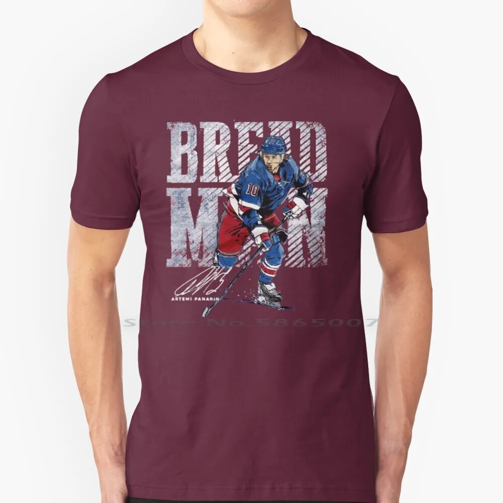 Bread Man Panarin For Fans 100% Cotton T Shirt Artemi Panarin Henrik Lundqvist Mika Zibanejad Breadman Ice Hockey Nyr Sports 10