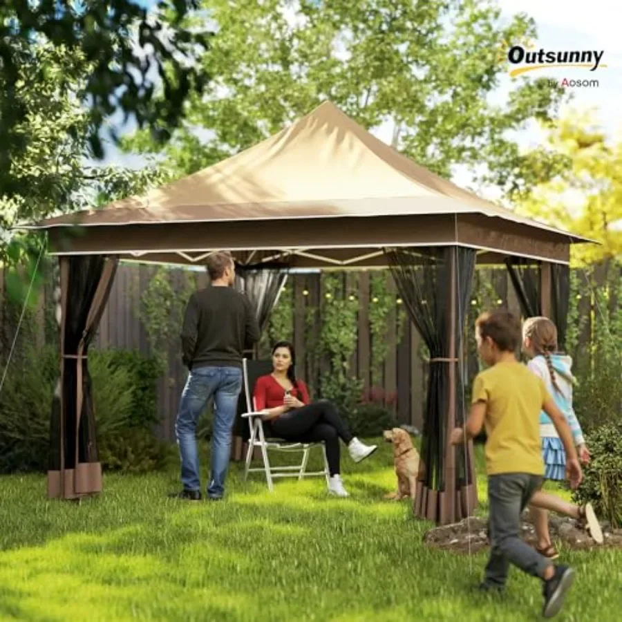 12 x 12 ft. Pop Up  Tent with Mesh Netting UPF50+  Sun Shelter with Carry Bag Height Adjustable Party Tent  Event Shelter for G