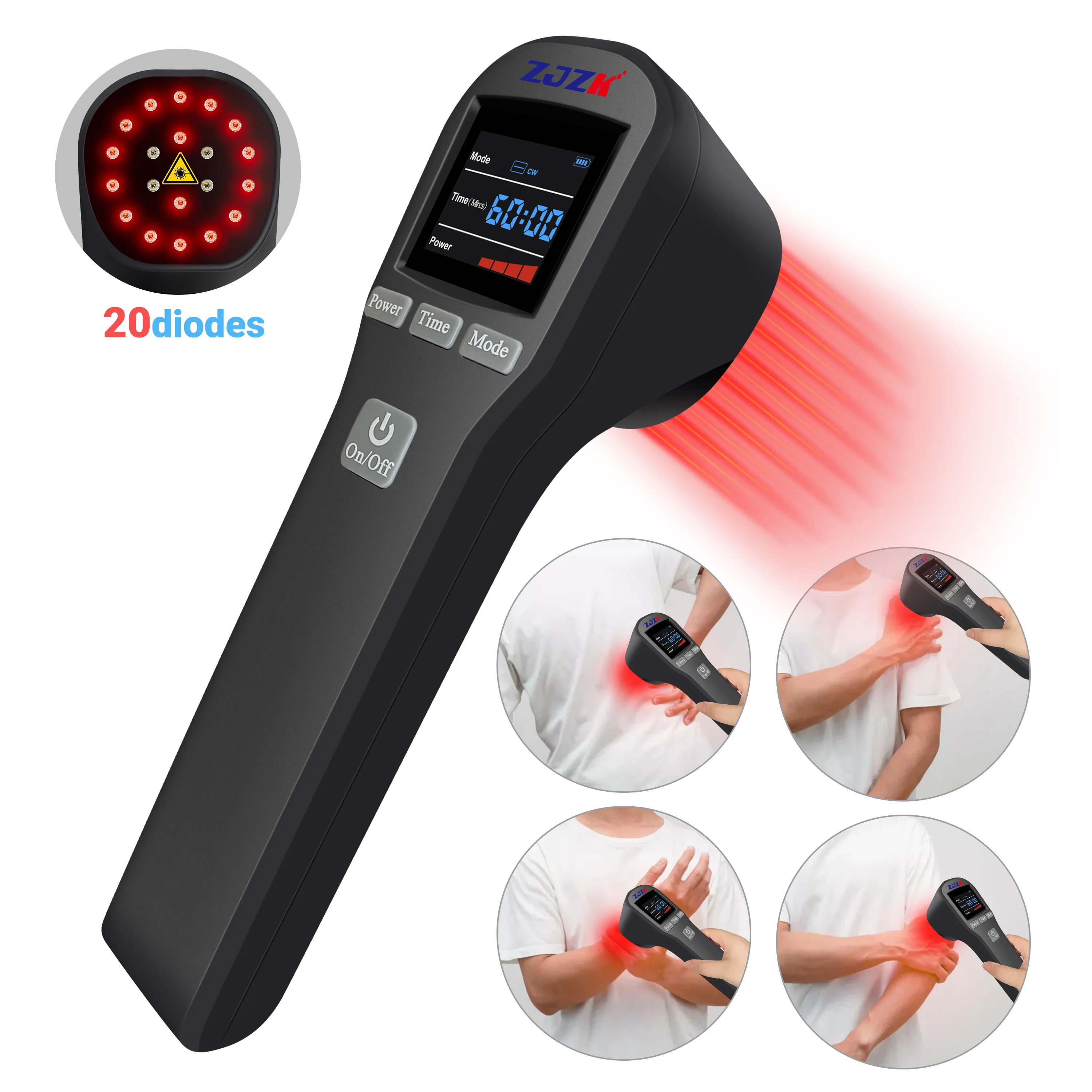 

ZJZK Neuroma Laser Treatment 650nm 808nm Red Light Cold Laser Therapy For Rheumatoid Arthritis Osteoarthritis Of The Knee