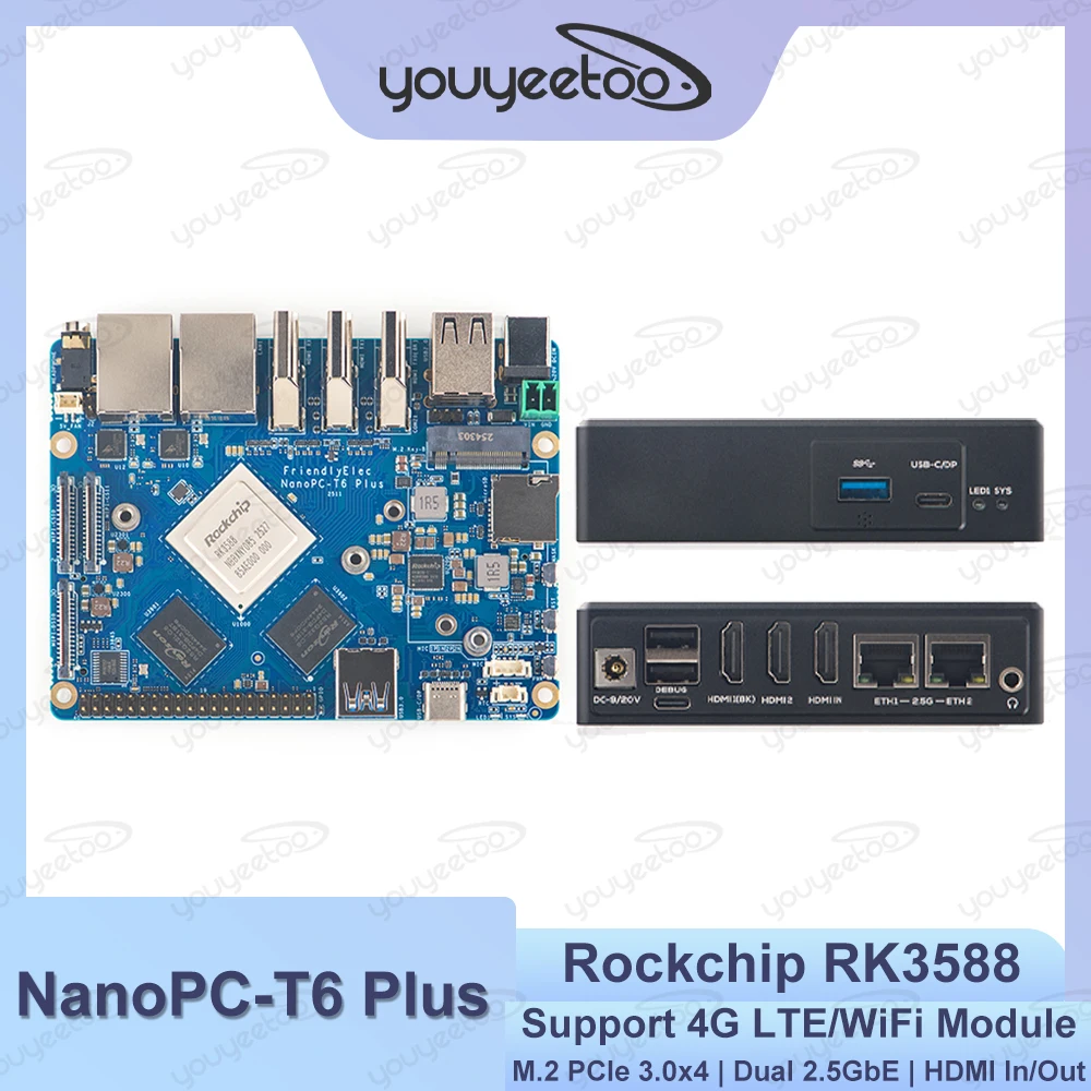 NanoPC T6 Plus Edge Computing Development Board Dual 2.5G Ethernet