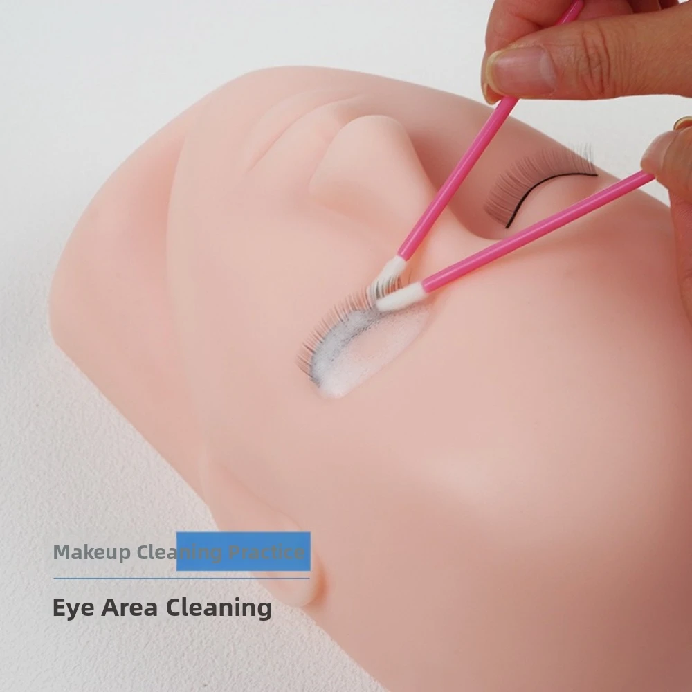 Soft Eyelash Extension Practice Model Reusable Silicone Realistic Head Dummy Simulation Eyelash Planting Beauty Tools Beginners