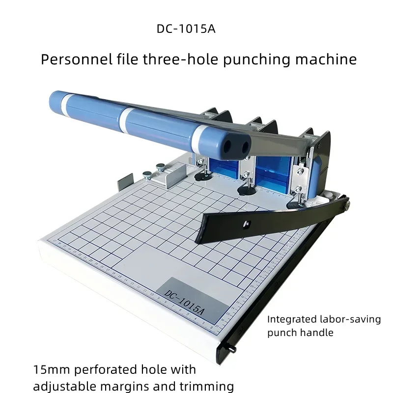 手動の3ホールベースファイルファイル、トリミングおよびパンチ可能なバインディングマシン、DC-1015A