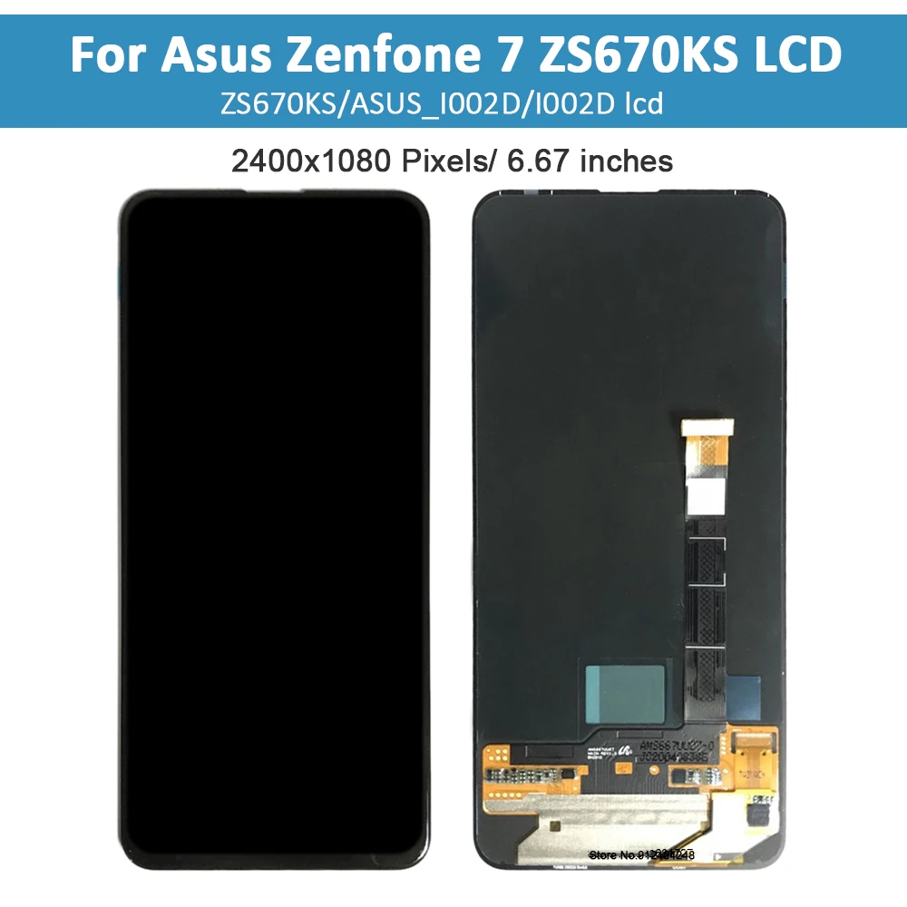 6.67'' Original AMOLED For Asus Zenfone 7 ZS670KS Lcd Display Screen Touch Panel Digitizer For Zenfone7 Pro ZS671KS I002DD lcd