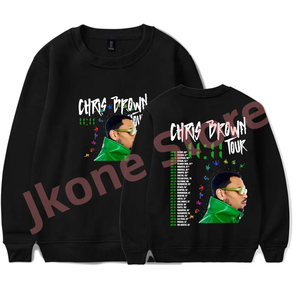 

Chris Brown 11:11 Tour Sweatshirts Rapper New Logo Merch Women Men Fashion Casual Crewneck