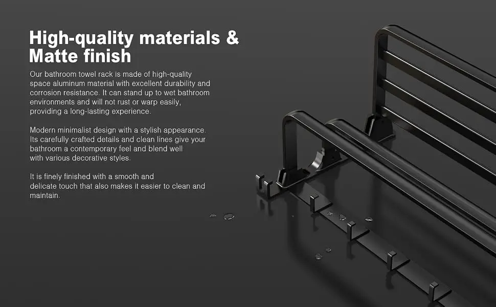 rustproof towel shelf for bathroom