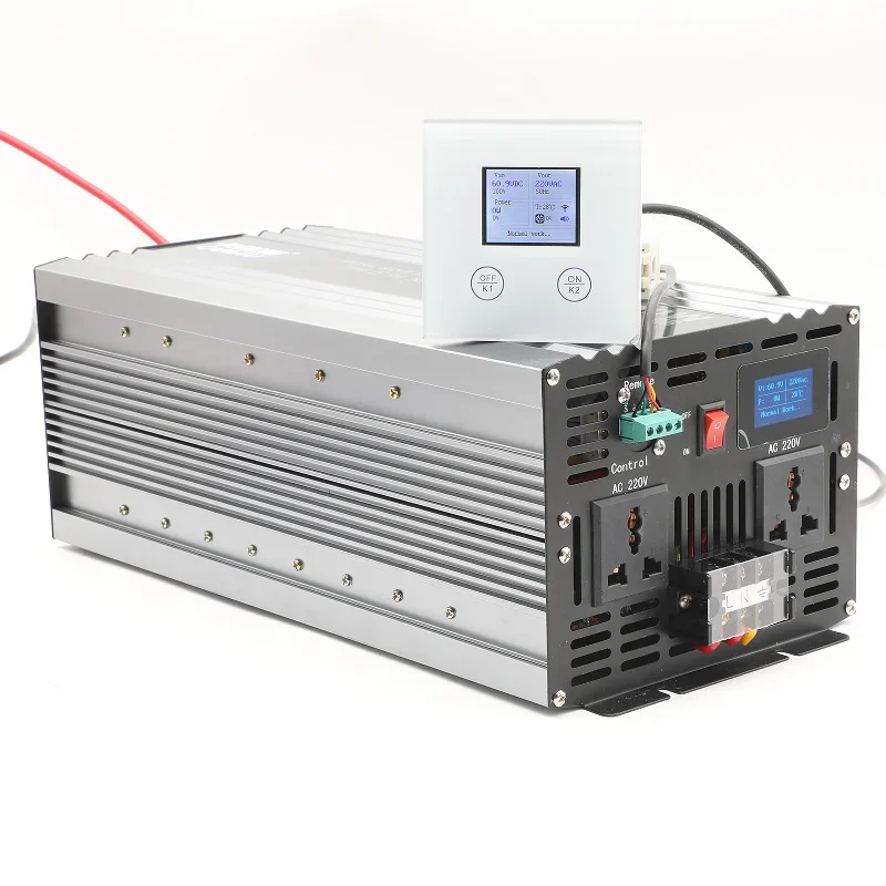 

Custom high quality 12v or 24v to 110v/220V pure sine wave inverter 5000w with remote controller