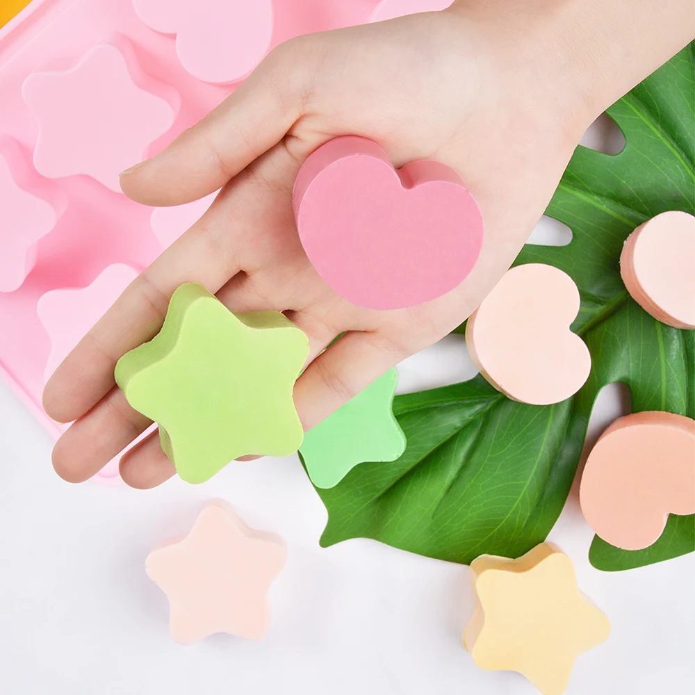 3d Heart Star Silicone Molds For Soap Making Handmade Soap Molds DIY Craft Maker