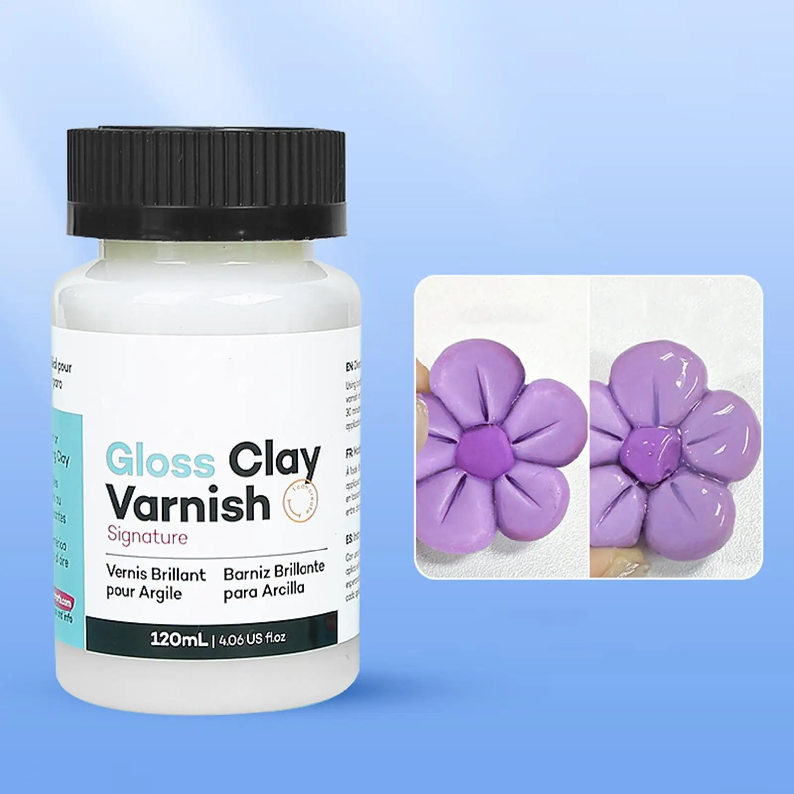 120ML Gloss Varnish For Air Dry Glaze Gloss Clay Varnish High Gloss Varnish Preventing Crazing Tool for School Studio Home Hobby