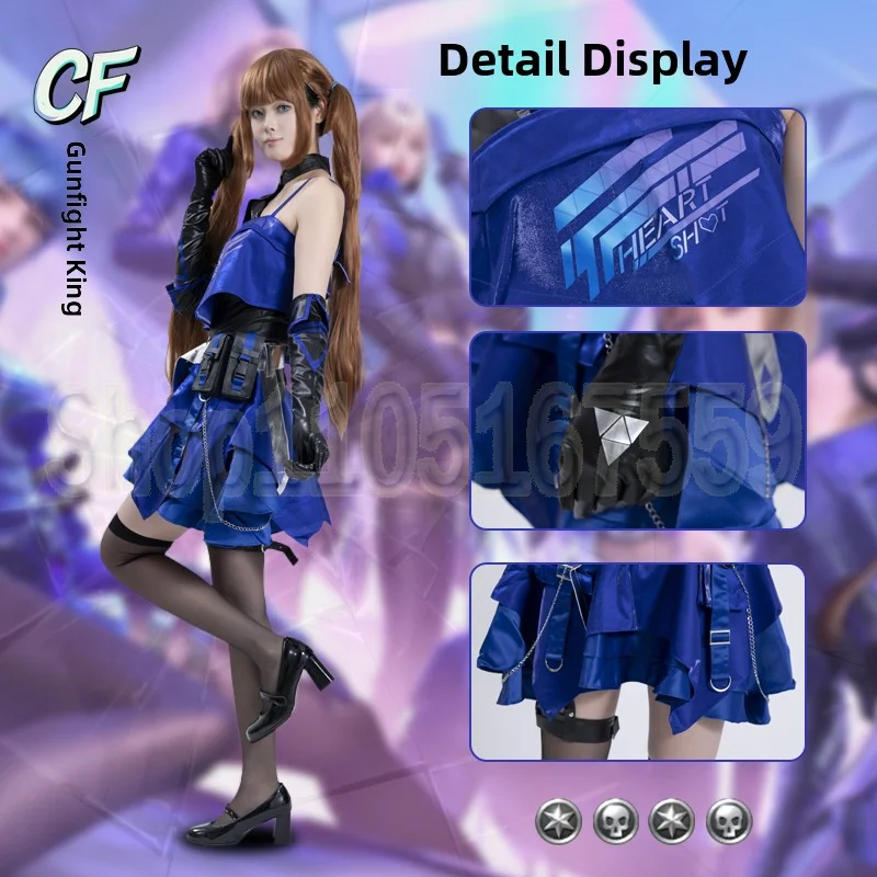

Queen Girl Sle Cosplay CF Gunfight Game Full Set Costume No Sve Anime Gng Cosplay Women's Outfit Carnival Cospaly
