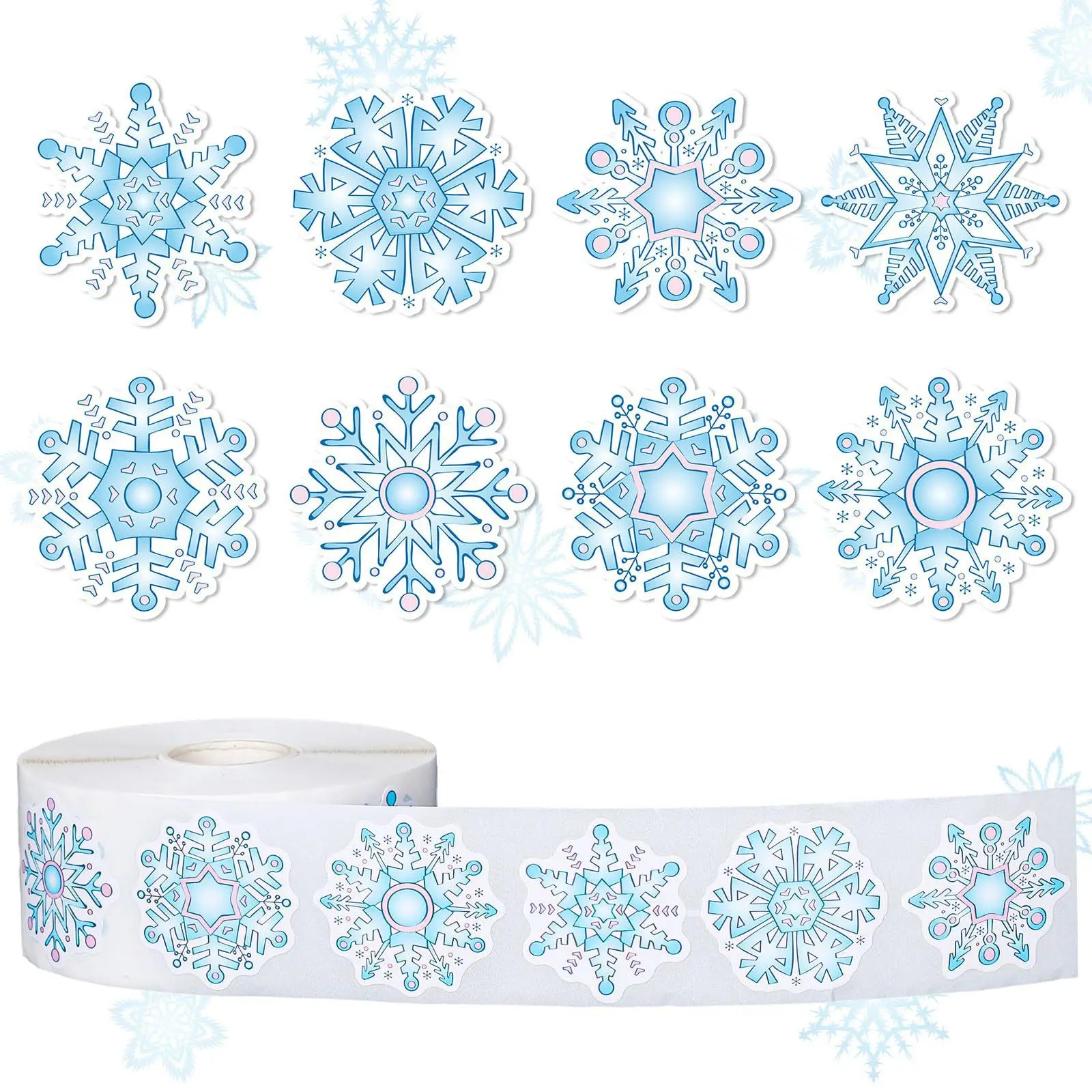 500pcs/roll Blue Snowflake Merry Christmas Sticker Gift Envelope Sealing Label Decoration Stationery Sticker 2.5cm