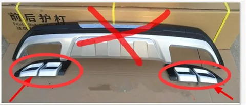 Для 2015 2016 2017 Hyundai Tucson задний бампер, выхлопная труба, стандартное декоративное использование