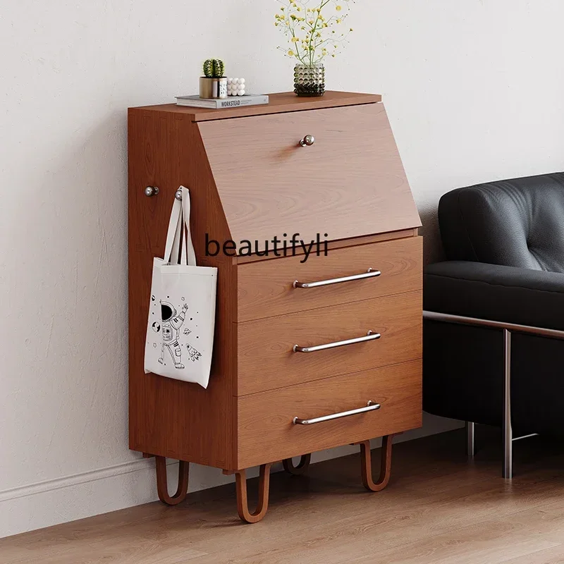 

Solid wood chest living room sofa side cabinet bedroom storage medieval storage cabinet