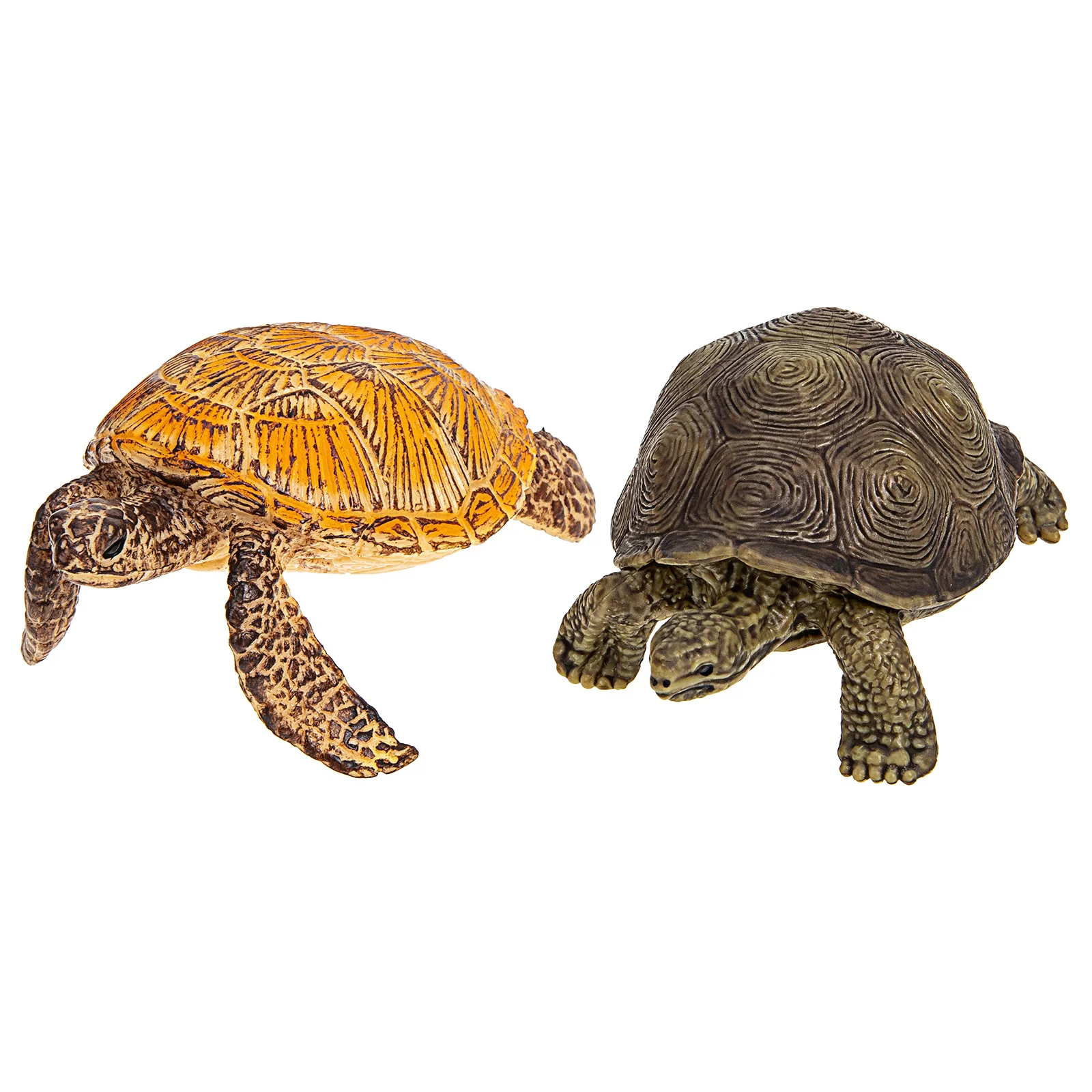 

2pcs Figurines Realistic Tortoise Educational Fish Tank Decor Aquarium Prop Desktop Adornment Plastic Turtle