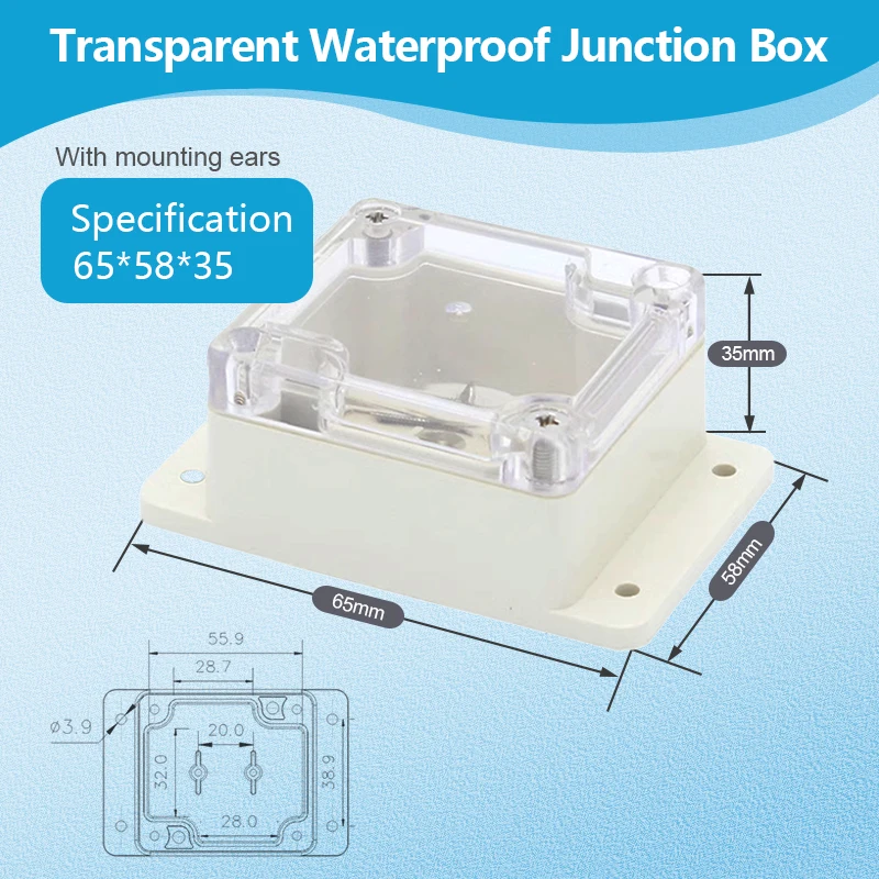IP67 Kunststoff Transparente Wasserdichte Gehäuse Box für Outdoor Elektronische Projekte Elektrische Instrument Junction Gehäuse Schützen