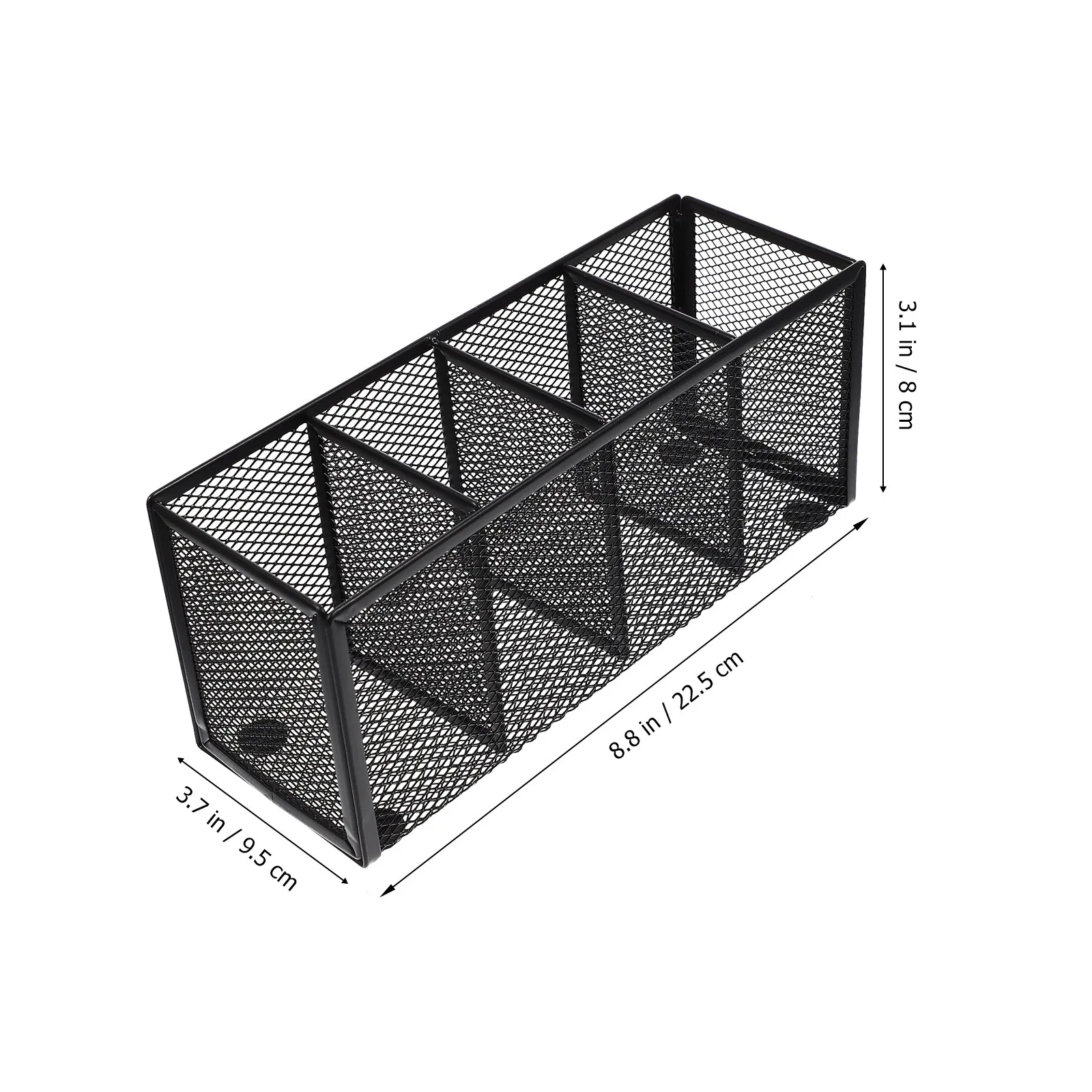 Metal Desktop Storage Box 4-Compartment Iron Pen Holder for Cosmetics Skincare Products Sundries Organizer Home Office Vanity