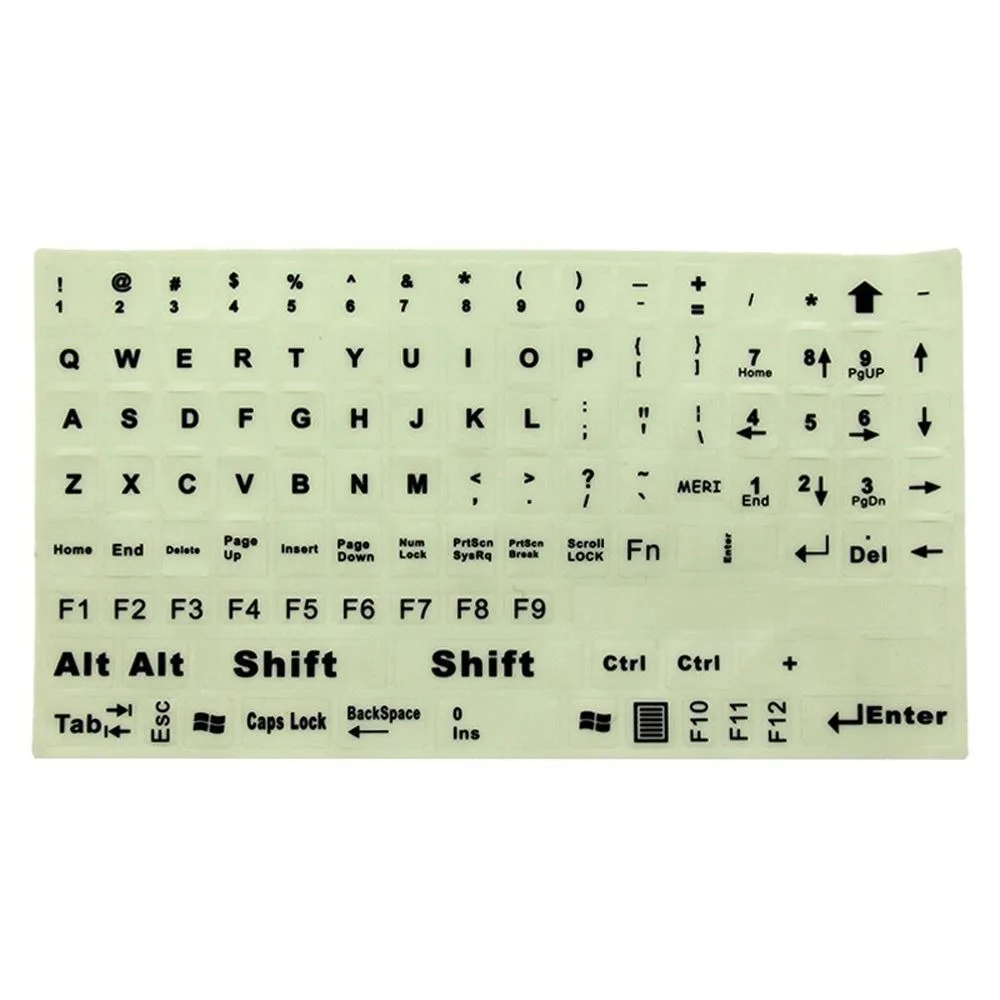 Luminous English Full Keyboard Sticker Film Glow in the Dark Capital Letters Backlight Sticker