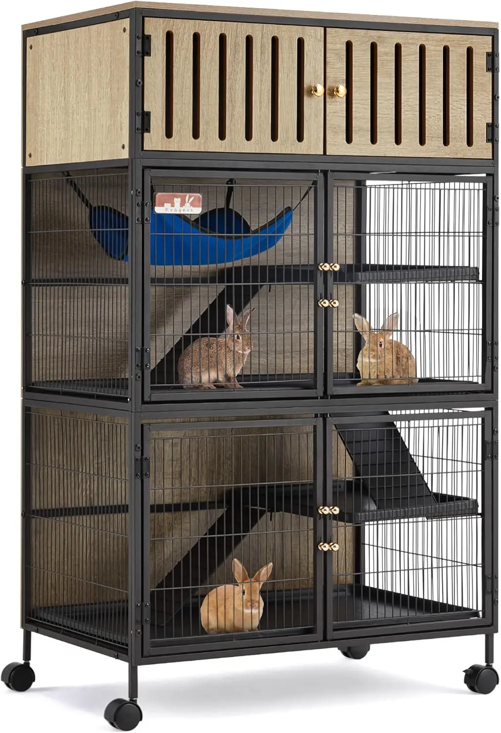 

Metal Large Guinea Pig Cages 5 Levels, 50.0' H Rolling Ferret Cage with Removable Ramps & Double Door