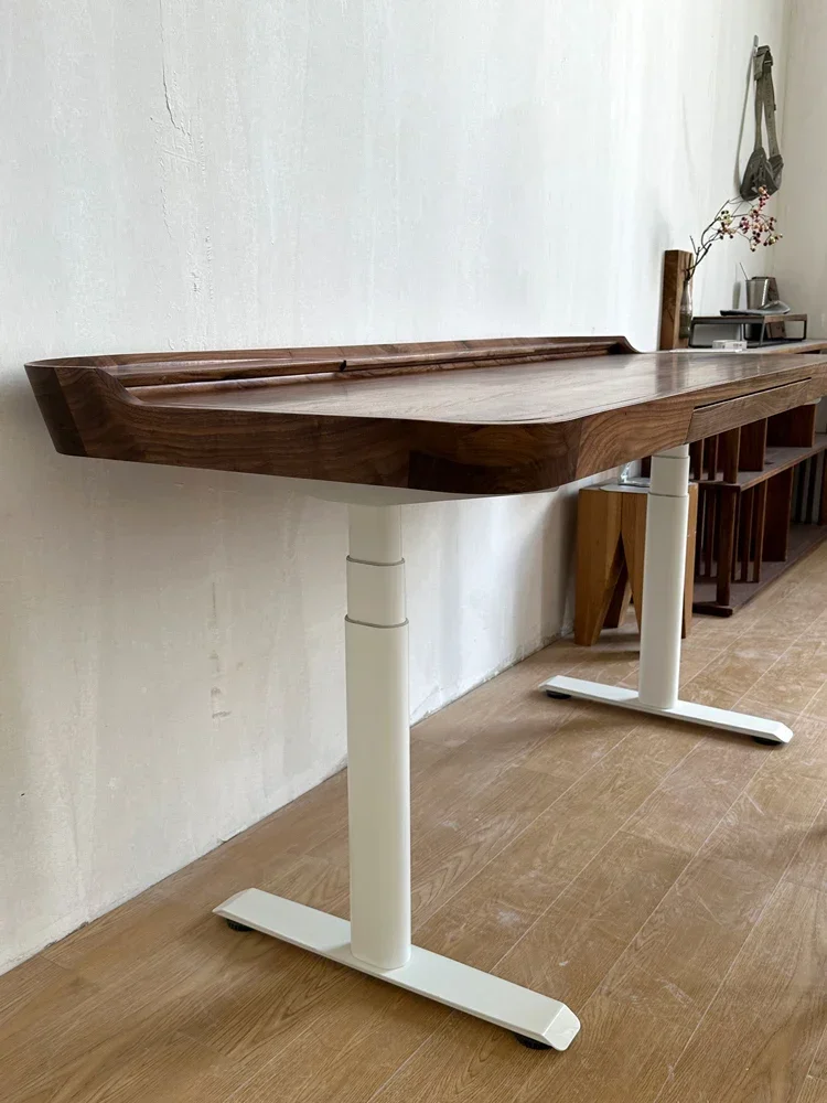 Table de piano électrique en noyer, table élévatrice intelligente, table technologique de bureau