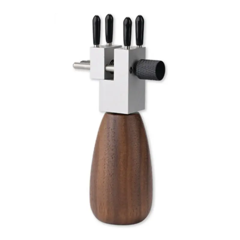 DTA4-Handheld Hobby Table-Top Vise,MS193 Wooden Handle Metal Bench Vise,Clamping Fixture For Hand-Painting Miniature Models