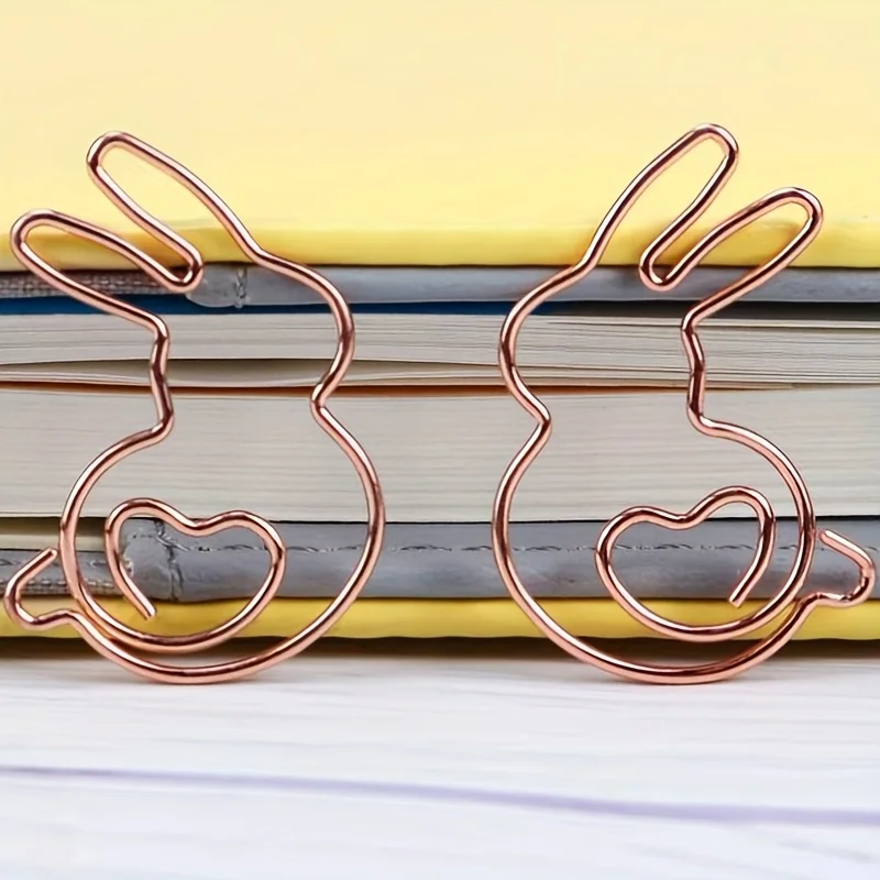 คลิปหนีบกระดาษรูปหัวใจรูปกระต่ายน่ารัก 10/20 ชิ้น - เหมาะสำหรับนักเรียน, ที่คั่นหนังสือ, และงานฝีมือ DIY