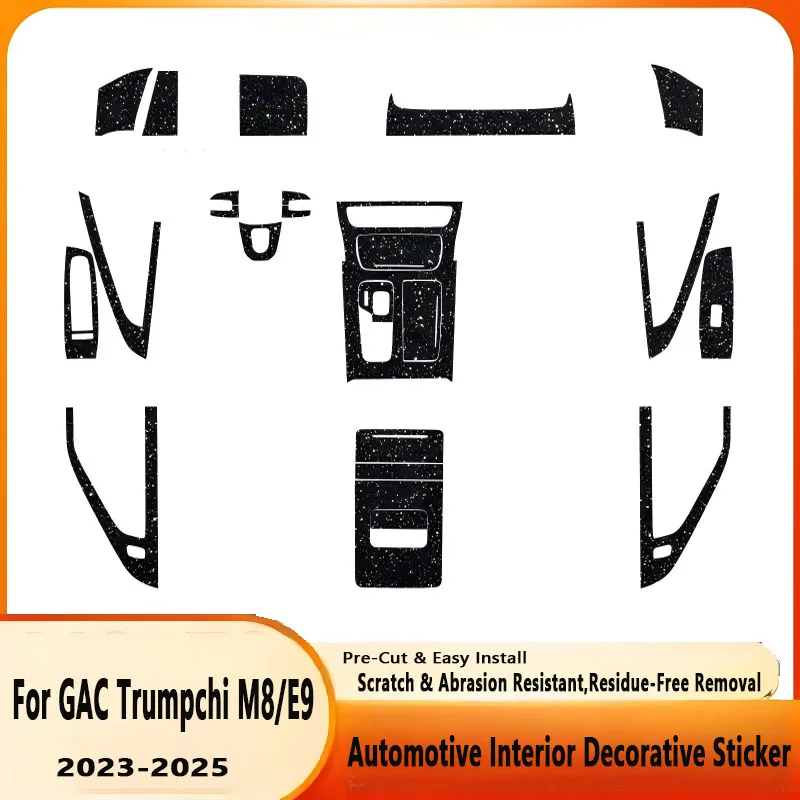 

Наклейка на салон автомобиля для GAC Trumpchi M8 2022-2025 E9, рулевое колесо, переключатель окна, наклейки на панель переключения передач, автоаксессуары