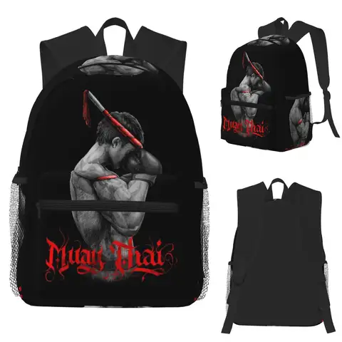 Muay Thai Boxe Fighter Zaino per studenti Borsa da scuola Zaino da viaggio per escursionismo per uomo Donna Borse a tracolla per libri alla moda