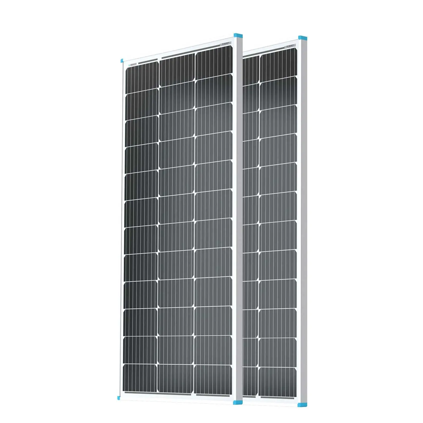 Renogy 2PCS Solar Panels 100 Watt 12 Volt, High-Efficiency Monocrystalline PV Module Power Charger for RV Marine Rooftop Farm