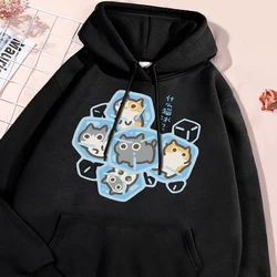 Ice Cat Fun Cartoons Cats Hoody Men Women Harajuku Casual Clothes Casual Loose Pullover Streetwear Warm Fashion Couple Hoodies