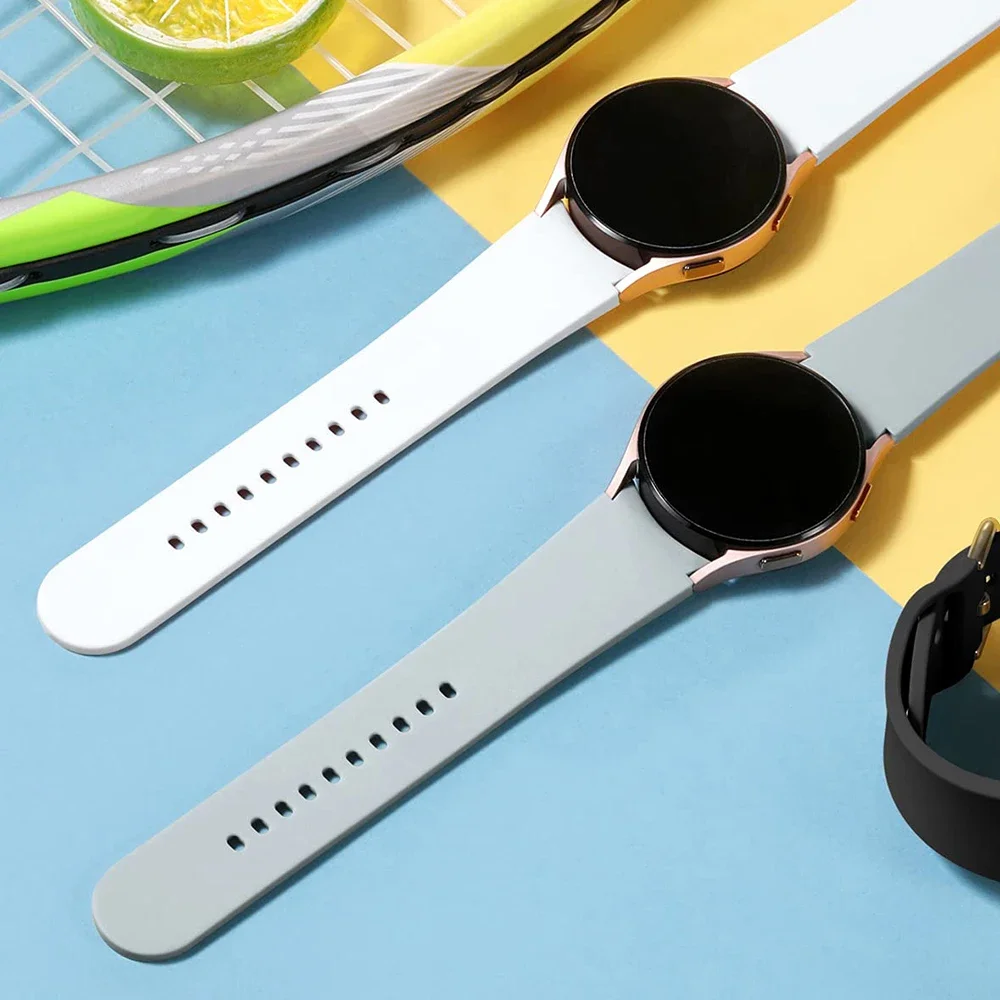 Correa de silicona para Samsung Galaxy Watch 6/5/4 44mm 40mm pro 45mm deporte 20mm pulsera de reloj Galaxy Watch6 Classic 43mm 47mm