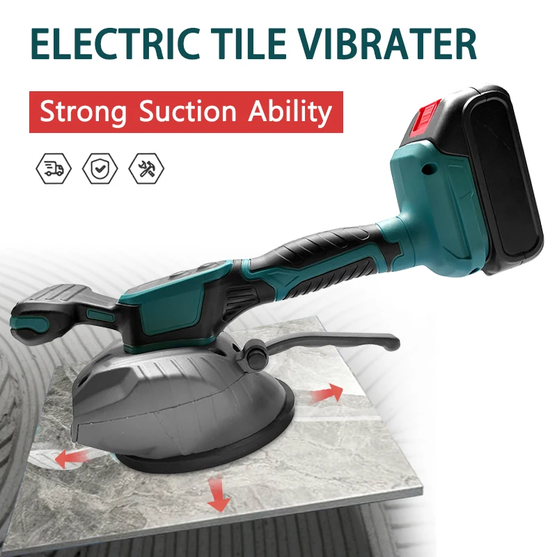 21V Tile Tiling Machine High Loading Capacity Wall Floor Tile Laying Vibrating Tool with Enlarged Suction Cup Fit Makita Battery