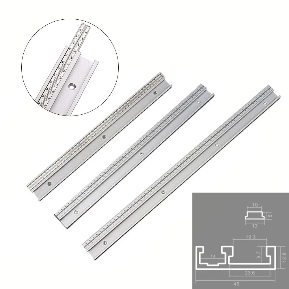 Pista de inglete con ranura en T de 45 tipos, 40cm/50cm/60cm, 45x12,5mm, accesorios de aleación de aluminio, piezas de bricolaje para sierras de cinta, nuevo