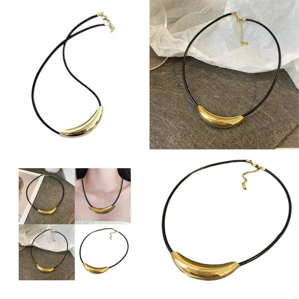 colar-aco-titanio-ajustavel-elegante-com-cordao-couro-feminino-presente-joias-adequadas-para-festas-e-uso-diario