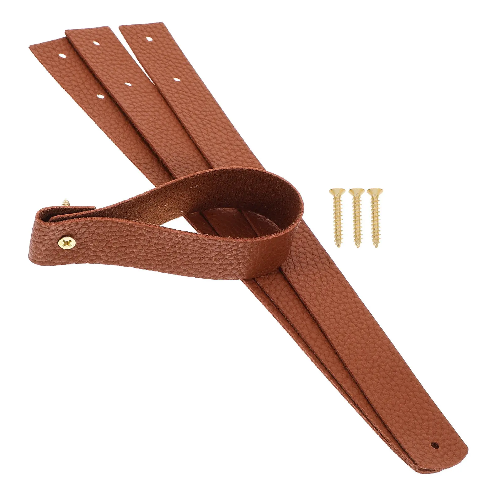 4Pcs Brown Wall Hook Set Space Saving Strap Hanger for Curtains Towels Clothes Boho Style Bathroom Kitchen Bedroom